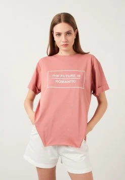LELA OVERSIZED - Camiseta Estampada - Dusty Rose Color , Mujer