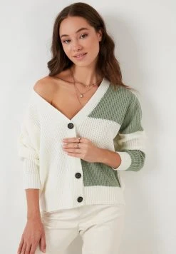 LELA Chaqueta De Punto - Green, White , Mujer -LELA Tienda c6f2f189f4bb4f34a78fe40674553909