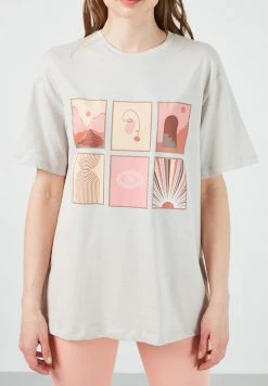 LELA Camiseta Estampada - Stone Colored , Mujer -LELA Tienda c750e22941ca4c0eafea13957708c073