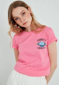 LELA REGULAR FIT - Camiseta Estampada - Pink , Mujer