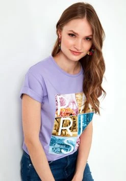 LELA Camiseta Estampada - Lilac, Mujer -LELA Tienda c8c46f5ad5484c19a93641834450d70f