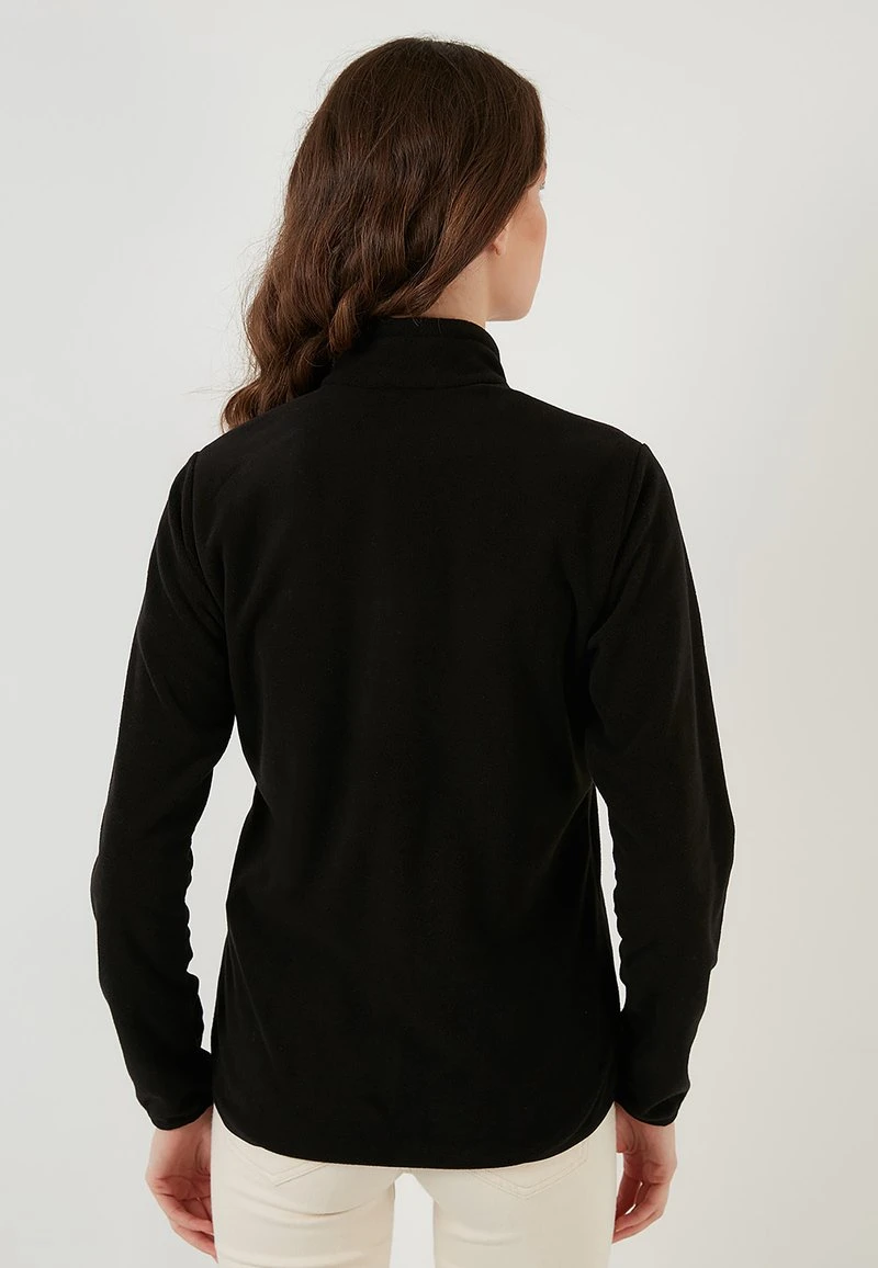 LELA HIGH COLLAR ZIPPER - Forro Polar - Black , Mujer 2 LELA HIGH COLLAR ZIPPER - Forro Polar - Black , Mujer - Imagen 2