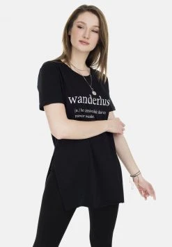 LELA Camiseta Estampada - Black , Mujer