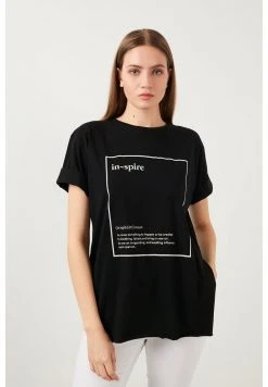 LELA OVERSIZED - Camiseta Estampada - Black , Mujer