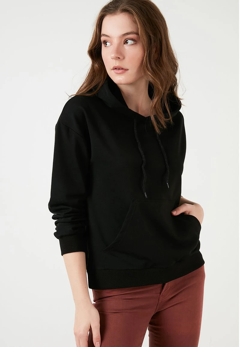 LELA BACK KANGAROO POCKET - Sudadera - Black , Mujer 4 LELA BACK KANGAROO POCKET - Sudadera - Black , Mujer - Imagen 4
