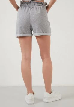 LELA WITH ELASTIC WAIST POCKETS - Shorts - Grey-melange , Mujer -LELA Tienda d737d1cf83fe4b2ea36bdeb4044cccb4