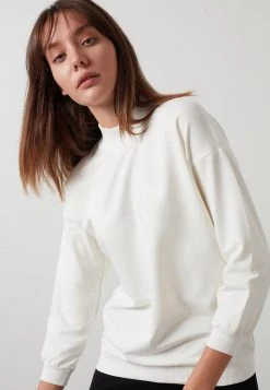 LELA HIGH COLLAR BASIC SWEATSHIRT - Sudadera - Ecru , Mujer