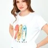 LELA Camiseta Estampada - White , Mujer