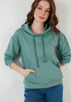 LELA BACK PRINT - Jersey Con Capucha - Mint, Mujer