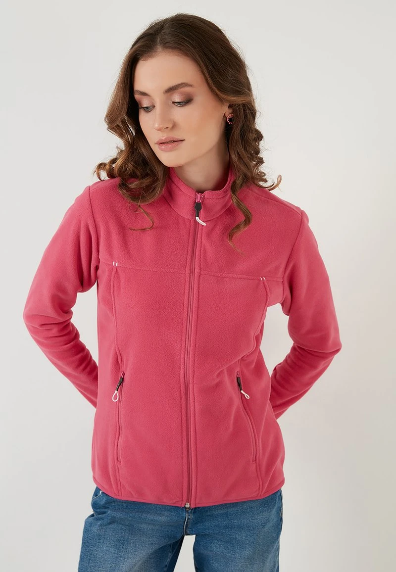 LELA HIGH COLLAR ZIPPER - Forro Polar - Pink , Mujer 3 LELA HIGH COLLAR ZIPPER - Forro Polar - Pink , Mujer - Imagen 3