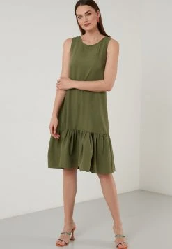LELA REGULAR FIT MIDI - Vestido Informal - Khaki , Mujer -LELA Tienda dea1e8dca18f4b23bfb5d51bfefcf254