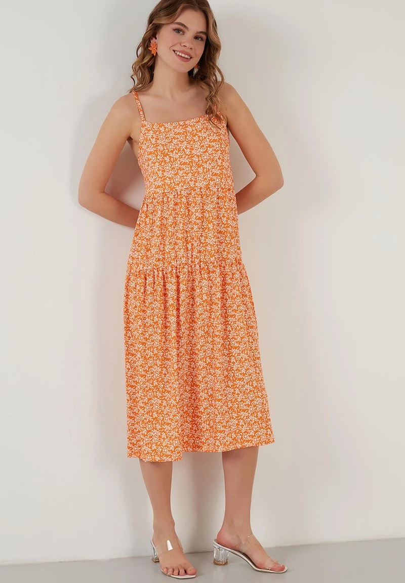 LELA LONG - Vestido Ligero - Orange Color , Mujer 1 LELA LONG - Vestido Ligero - Orange Color , Mujer