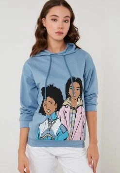 LELA Jersey Con Capucha - Blue, Mujer