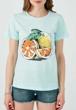 LELA Camiseta Estampada - Mint , Mujer