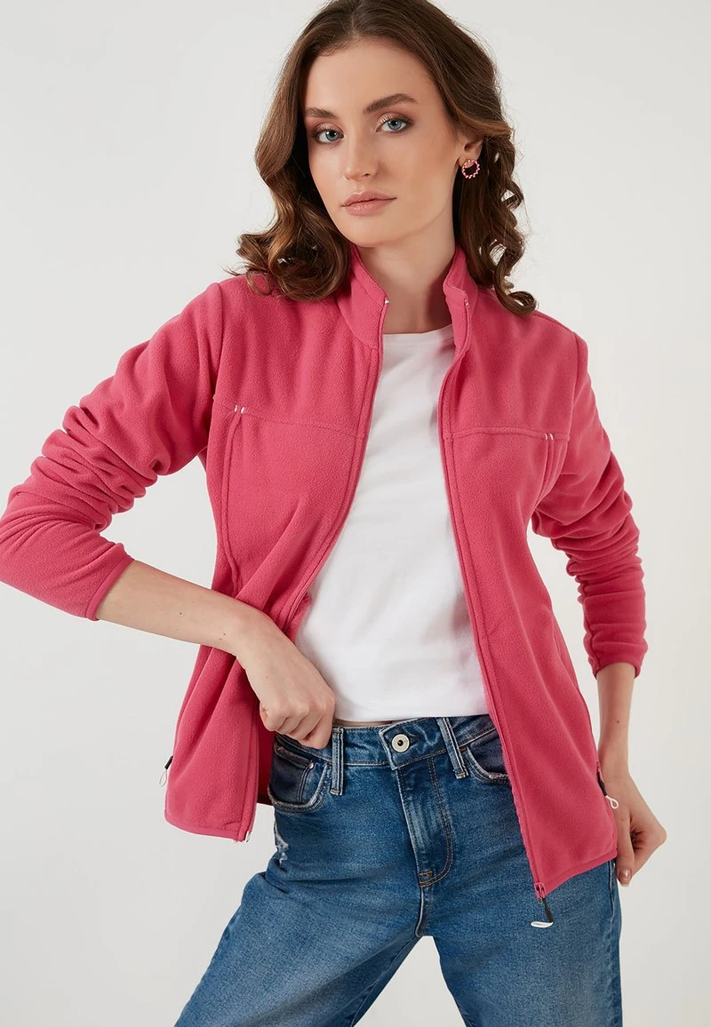 LELA HIGH COLLAR ZIPPER - Forro Polar - Pink , Mujer 4 LELA HIGH COLLAR ZIPPER - Forro Polar - Pink , Mujer - Imagen 4