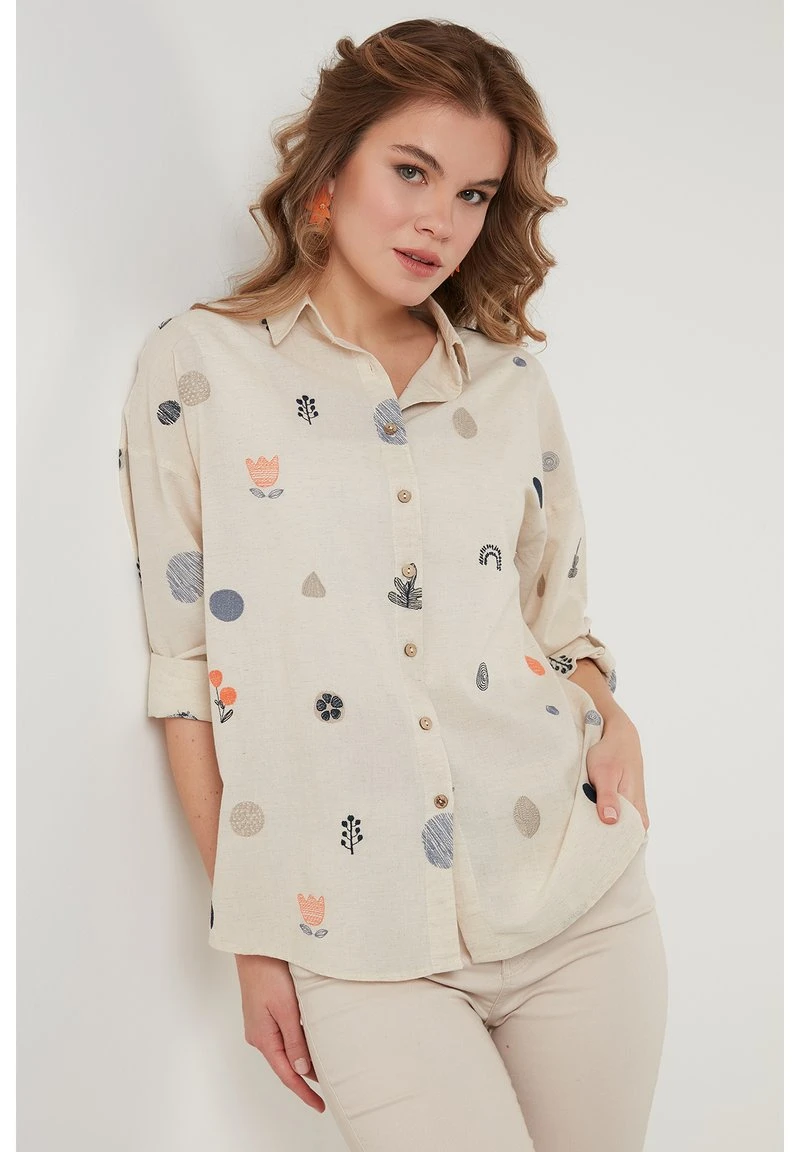 LELA Camisa - Stone Colored , Mujer 1 LELA Camisa - Stone Colored , Mujer