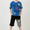 LELA REGULAR FIT T-SHIRT AND SHORTS - Shorts - Blue, Niños