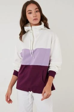 LELA Jersey Con Capucha - Ecru Lilac Purple, Mujer -LELA Tienda e45b5ea3bf5c4932ab295ea9e2d0c3d2