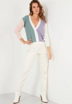 LELA Chaqueta De Punto - Ecru-powder Pink , Mujer -LELA Tienda e4bec5438b474387950329af9f47ced7