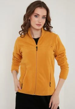 LELA HIGH COLLAR ZIPPER - Forro Polar - Mustard Color , Mujer