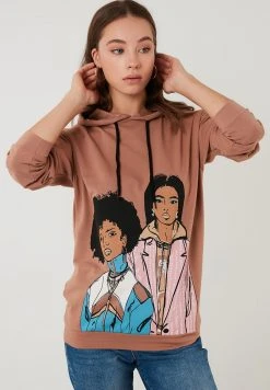 LELA Jersey Con Capucha - Biscuit Color , Mujer