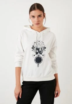 LELA Jersey Con Capucha - White, Mujer