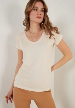LELA Camiseta Básica - Stone Colored , Mujer