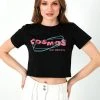 LELA Camiseta Estampada - Black , Mujer