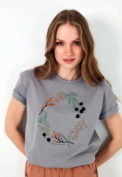 LELA Camiseta Estampada - Grey, Mujer