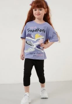 LELA REGULAR FIT T-SHIRT AND LEGGINGS - Leggings - Lilac, Niños