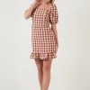 LELA Vestido Informal - Brick Red , Mujer
