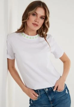 LELA CREW NECK - Camiseta Estampada - White Neon Green , Mujer -LELA Tienda f2a6eb00ab434427a8f4927912ff61ad