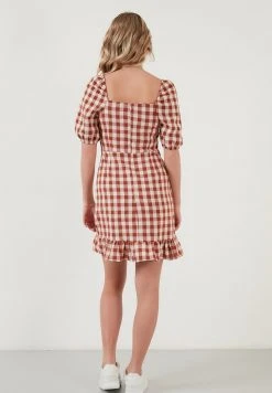 LELA Vestido Informal - Brick Red , Mujer -LELA Tienda f6ce71b8221f4e499f35d4d01f474077