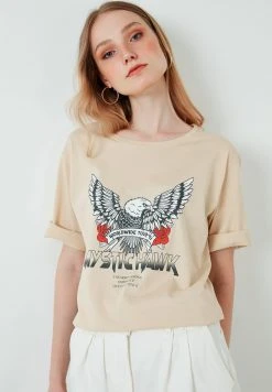 LELA Camiseta Estampada - Stone Colored , Mujer