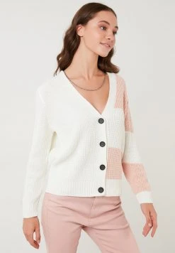 LELA Chaqueta De Punto - Pink, White , Mujer