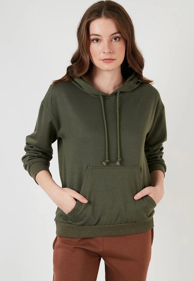 LELA BACK KANGAROO POCKET - Sudadera - Khaki , Mujer 2 LELA BACK KANGAROO POCKET - Sudadera - Khaki , Mujer - Imagen 2